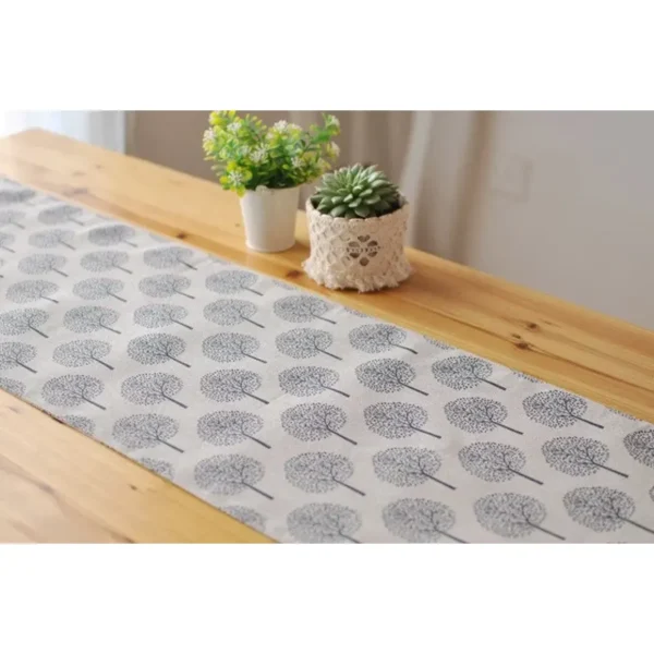 Rustic Washable Floral Mulberry Tree Pattern Table Runner / Table Decorative Cloth - Image 4