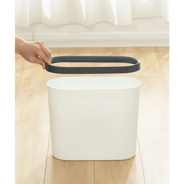 Rectangular Slim Shape Garbage Bucket/Dustbin/Trash Bin - Pink & White - Image 5