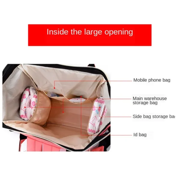 Multifunctional All In One Mummy Maternity Bag/Backpack - Red With Blue - Image 9