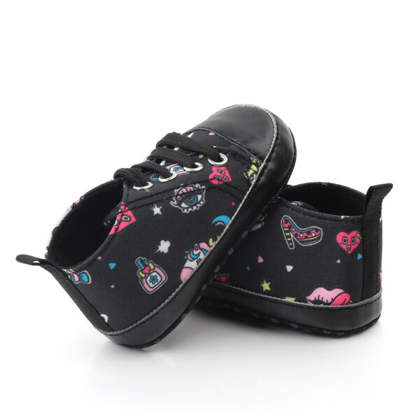 Infant to Toddler Baby Canvas Shoes / Sneaker Anti Skid 0-18months - Black - Image 5