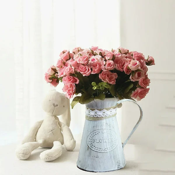 Metal Flower Vase Vintage Flower Flower Vase Pots Flower Vase Rustic Flower Vase Flower Bucket Container Holder for Home Farmhouse Decoration - Image 3