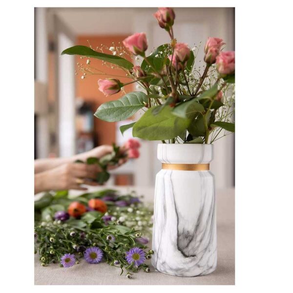 Marble Style Ceramic Porcelain Flower vases for Home Decor - Image 4