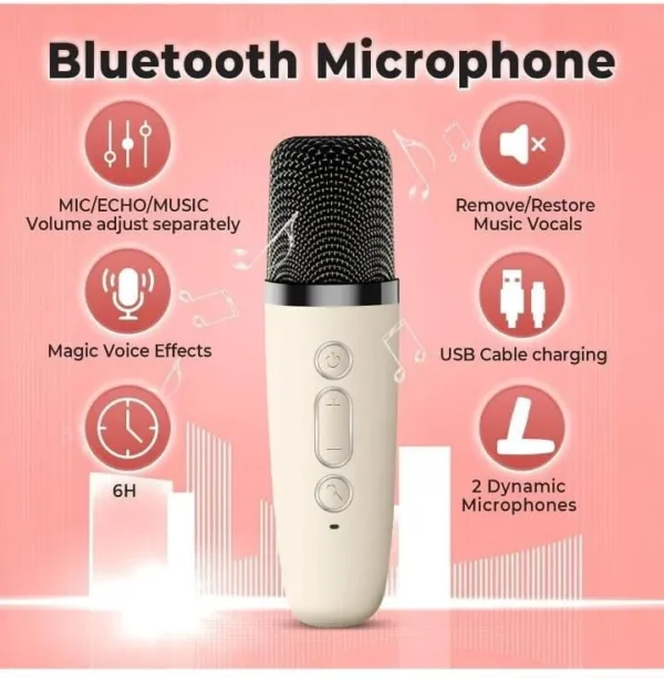 K12 Bluetooth Karaoke Speaker With Microphone Music Box - Image 4